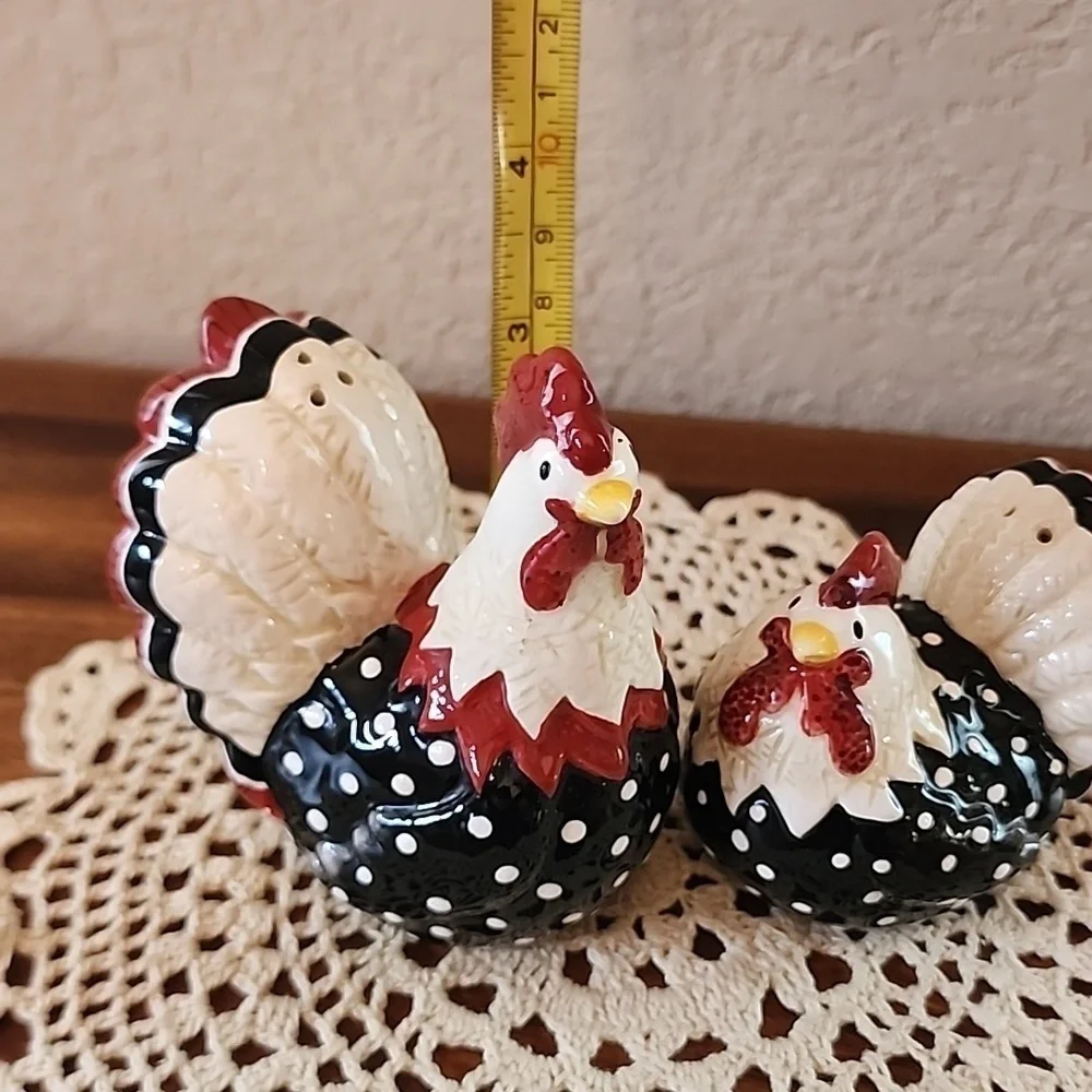 Fitz and Floyd Rise and Shine Chicken & Rooster Salt and Pepper Shaker S…